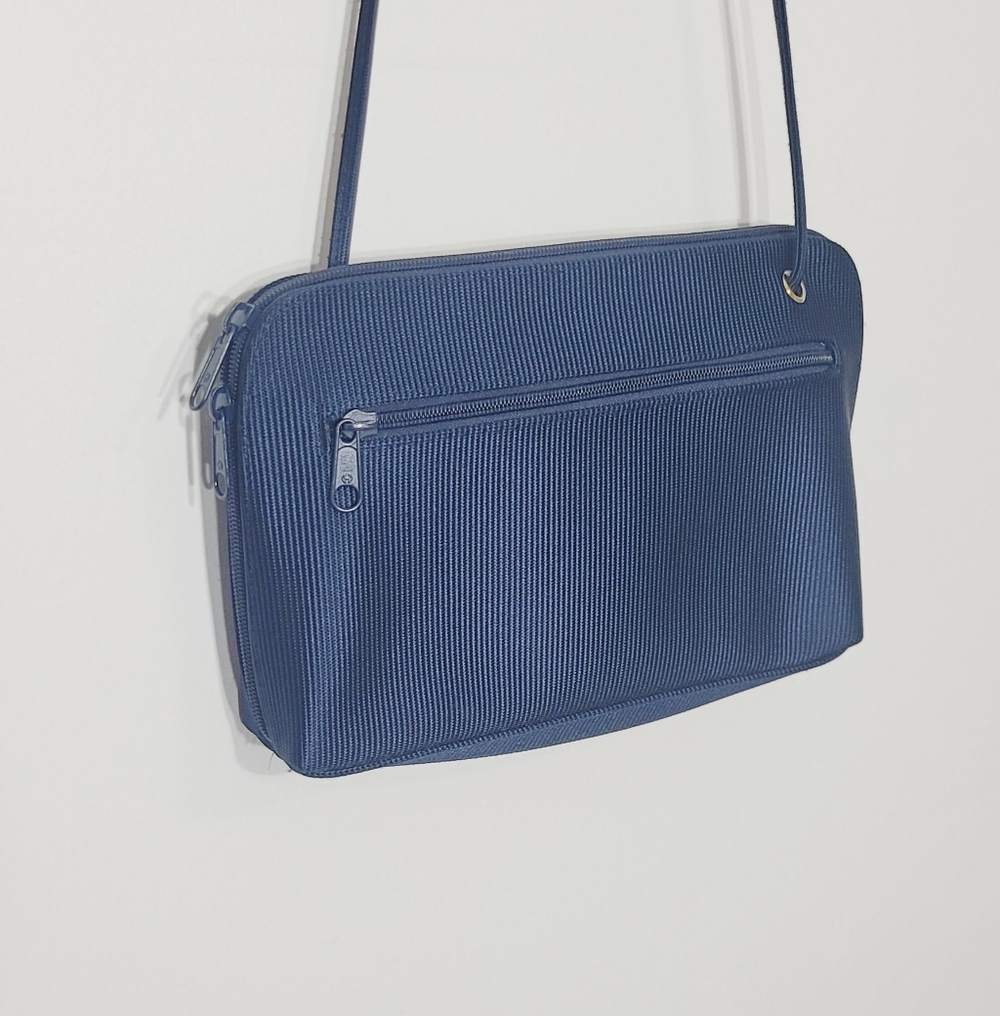 Goldco Vintage Blue Casual Cross Body Purse Shoulder Bag Zipper Conpartments - Picture 4 of 13